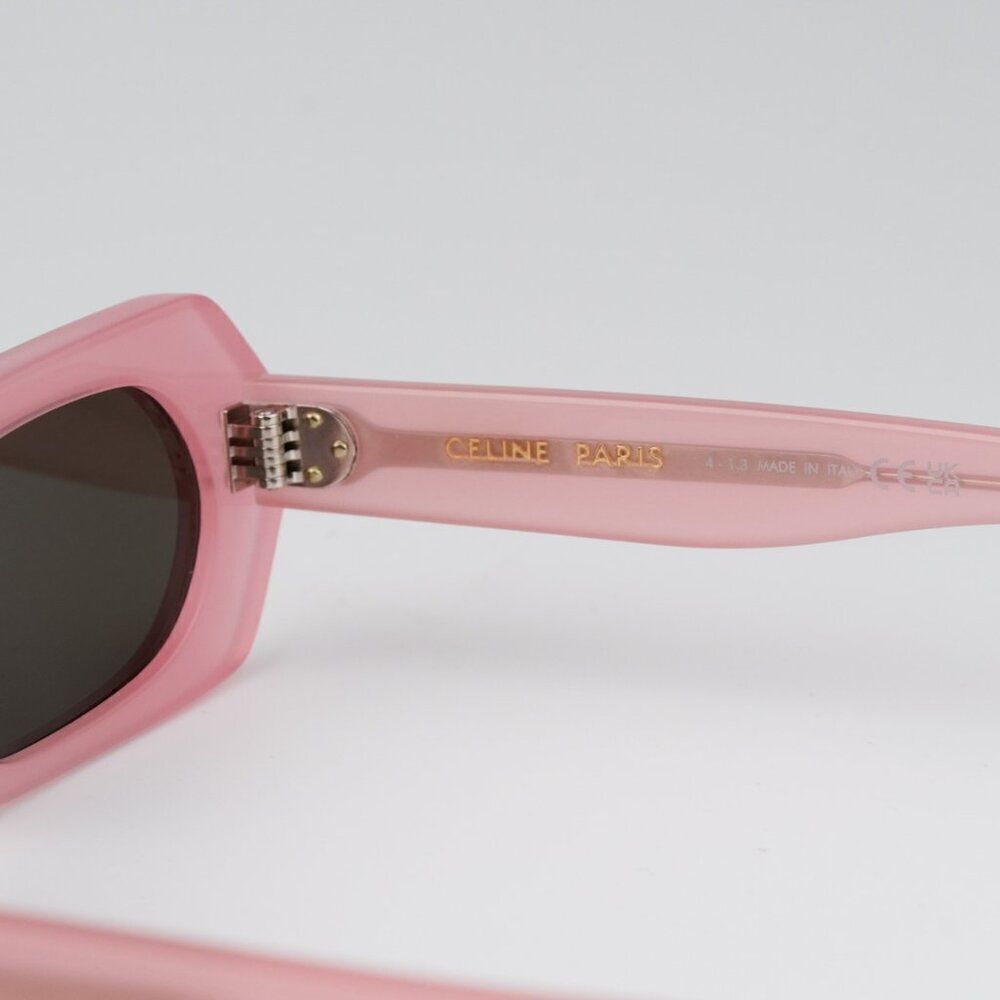 NEW Celine CL40243I 72J Shiny Opal Pink Brown Rectangle Women Sunglasses - Picture 8 of 10